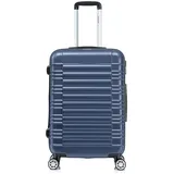 Boleedy Reisekoffer - Kapazität Erweitern Hartschalenkoffer, Handgepäck Koffer Trolleys Leicht, 4 Zwilings-Rollen, Zahlenschloss, Teleskopgriff (Dunkelblau, M)