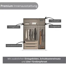 Rauch Wäscheschrank Avola 136 x 197 x 54 cm Braun/Schwarz