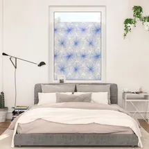 Lichtblick Fensterfolie selbstklebend, Sichtschutz, Flower wheel - Blau B/L: ca. 100x100 cm