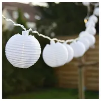 FHS International LED Lichterkette Lampion 5 m Warmweiß