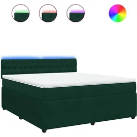 vidaXL Boxspringbett 180 x 200 cm Dunkelgrün