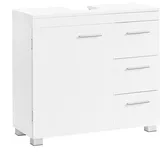 VASAGLE Waschbeckenunterschrank , Weiß , Maße cm, stehend, Badezimmer, Badezimmerschränke, Waschbeckenunterschränke