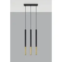 Sollux lighting Hängeleuchte Mozaica 3L schwarz/Gold