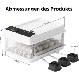 fudajo Vollautomatischer Flächenbrüter für 36 Eier 45 W