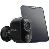 Reolink 4K 8MP Überwachungskamera Aussen Akku mit 2,4GHz/5GHz WiFi, Mensch/Auto/Tiererkennung, WLAN IP Kamera Outdoor mit Farbnachtsicht, Argus 3 Ultra Schwarz+SP-10