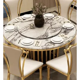 xl moebel gmbh Luxus Runder Tisch Runde Tische Edelstahl Möbel Design Esszimmer Esstische Neu - Braun