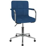 vidaXL Esszimmerstuhl Drehbar Blau Stoff