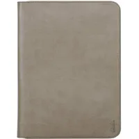 Rhodia 168117C - Konferenzmappe Rhodiarama 25,5x34 cm, mit Etui, dehnbare Haupttasche, 2 flache Reißverschlusstaschen, Kartenfächer, Stiftehalter, Cover aus Kunstleder Maulwurfsgrau, 1 Stück