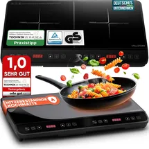 STILLSTERN Doppel-Induktionskochfeld -Kochplatte 3600W, 18 Stufen, 24h Timer,