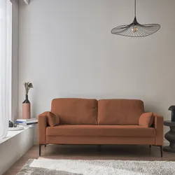 Sofa 3-Sitzer Cord terrakotta - Bjorn - Fixes Sofa, gerade, Metallfüße