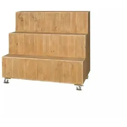 Floristendisplay auf Rädern, 3 Ebenen, Massivholz