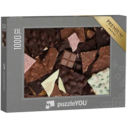 puzzleYOU Puzzle Puzzle 1000 Teile XXL „Eine Auswahl an Bruchschokolade“, 1000 Puzzleteile, puzzleYOU-Kollektionen Schokolade