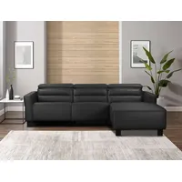 Places of Style Ecksofa »Carpari, L-Form, 263 cm, mit manueller o. elektrischer Relaxfunktion«, und USB/ Kopfteilverstellg schwarz