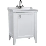 Vitra Valarte Set 65 cm, Möbelwaschtisch + Waschtischunterschrank 1 Tür Türanschlag weiß matt/Waschtisch weiß hochglanz