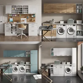 Vicco Hochschrank, Schwarz Hochglanz, 30 cm,