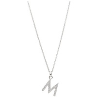 Smart Jewel Kette mit Anhänger »Kette Buchstabe M mit Zirkonia Steine, Silber 925 silberfarben