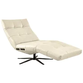 KAWOLA Relaxliege LETICIA Leder 0 x 0 x 0 cm Weiß mit Akku