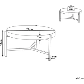 Beliani Couchtisch Bonita Braun Eiche 70 x 42 cm
