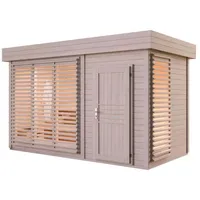 FinnTherm Gartensauna Azalia Naturbelassen 434 cm x 234 cm