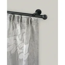 Gardinenstange GARESA "ORNELLA", schwarz, L:370cm Ø:20mm, Aluminium, Gardinenstangen, Vorhanggarnitur, einfache Montage, verlängerbar, Wandmontage, Kugel