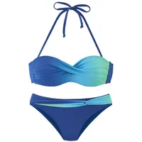 LASCANA Bügel-Bandeau-Bikini Damen Blau/Türkis 38 Cup D