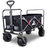 TOPWELL Bollerwagen Faltbar handwagen All-Terrain Auto-Reifen Faltbar Gartenwagen Klappbar Transportwagen Strandwagen, maximale Belastung 120 kg,schwarz/grau