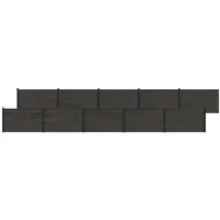 vidaXL Zaunlatte 10 Stück 10 x 100 cm Schwarz/Aluminium