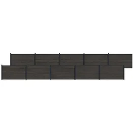 vidaXL Zaunlatte 10 Stück 10 x 100 cm Schwarz/Aluminium