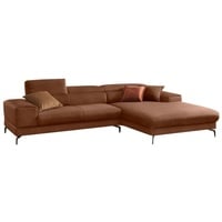 W.Schillig Ecksofa »piedroo, Designsofa mit tollem Sitzkomfort, elegant und bequem, L-Form«, Kopfteilverstellung, wahlweise mit Sitztiefenverstellung, Breite 303cm, braun