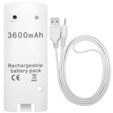 OSTENT 3600mAh Wiederaufladbarer Akku Pack Ladekabel für Nintendo Wii Remote Controller Farbe Weiß