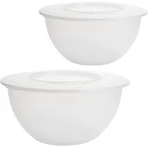 Centi 2er Set, Rühr- & Salatschüsseln 5 L – Serie DELOS, mit Deckel transparent - Transparent