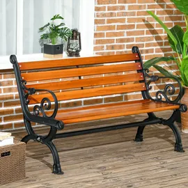 Outsunny Gartenbank 120 x 64 x 79 cm Beige