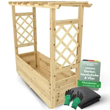 holz4home holz4home® Pflanzkasten mit Dach aus Tannenholz inkl. Vlieseinlage M