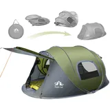 Night Cat Pop-Up Campingzelt 2 Personen Zelt Wasserdicht Instant Easy Setup Familienzelt Grün