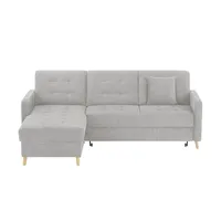 Ecksofa mit Schlaffunktion Venus , grau , Maße (cm): B: 222 H: 87 T: 162