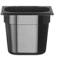 HENDI Gastronorm Behälter 1/6, 176x162x150 mm, Schwarz