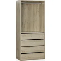 sweeek Kinderkleiderschrank Modul mit 4 Schubladen  Natur Holz beige