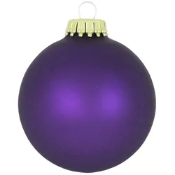 Weihnachtsbaumkugel KREBS GLAS LAUSCHA "CBK70273, Weihnachtsdeko, Christbaumschmuck, Christbaumkugeln Glas", lila (flieder), Ø:7cm, Glas, Weihnachtsbaumkugeln