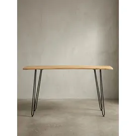KADIMA DESIGN Schreibtisch / Massivholz/Metall, 150x36x75 cm Baumkante, Haarnadelbeine