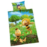 Herding Biene Maja 2487209063 - Bettwäsche, 40x60 cm + 100x135 cm, 100% Baumwolle