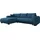 Mirjan24 Eckcouch Cord mit Schlaffunktion 2-Sitzer Blau