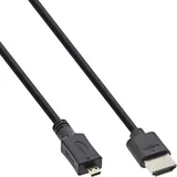 InLine HDMI-Kabel A an D 0,3 m Schwarz/Gold