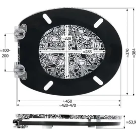 SANITOP-WINGENROTH aquaSu WC-Sitz Doodle Schwarz