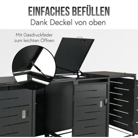 MCW Mülltonnenverkleidung E83 117 x 263 x 80 cm anthrazit