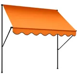 Angerer Klemmmarkise Exklusiv mit Handkurbel, Terrasse/Balkon, einfache Montage ohne Bohren, Made in Germany, hochwertiger Stoff, UV-beständig, höhenverstellbar, wasserabweisend, 350 cm Orange