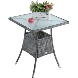 Estexo Polyrattan Beistelltisch 57 x 57 x 72 cm Anthrazit/Grau