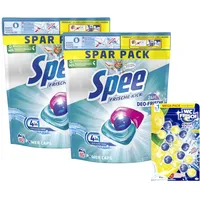 SPEE Power Caps 2x60 (120) WL Frische Kick 24H Deo-Frische Spar Pack, vordosiertes Vollwaschmittel mit 4 + 1 Formel bekämpft Alltagsgerüche & WC FRISCH Kraft Aktiv Duftspüler Lemon, 1x 200 g