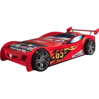 Autobett Kally 247x111x66 Kinderbett Spielbett MDF Rot - Rot