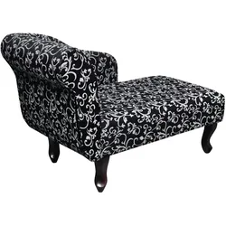 vidaXL Chaiselongue Schwarz und Weiß Stoff