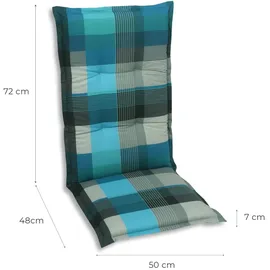 GO-DE Hochlehner-Auflage Classic 120 x 50 x 7 cm, ocean-schwarz
